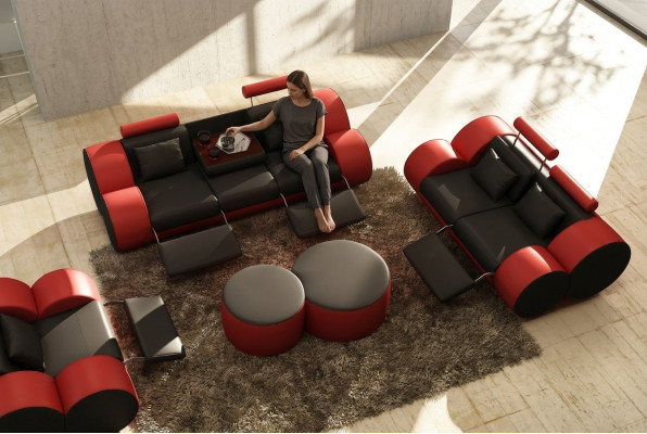 Sofa set Design Bankstel 3+2 Set Bekleding Leer Bank Woonkamersets
