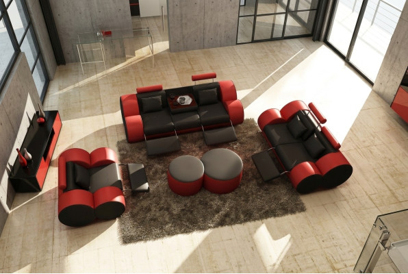 Sofa set Design Bankstel 3+2 Set Bekleding Leer Bank Woonkamersets