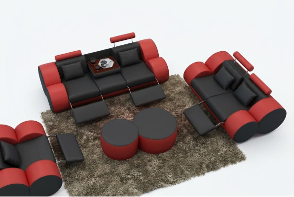Sofa set Design Bankstel 3+2 Set Bekleding Leer Bank Woonkamersets