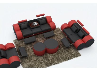 Sofa set Design Bankstel 3+2 Set Bekleding Leer Bank Woonkamersets