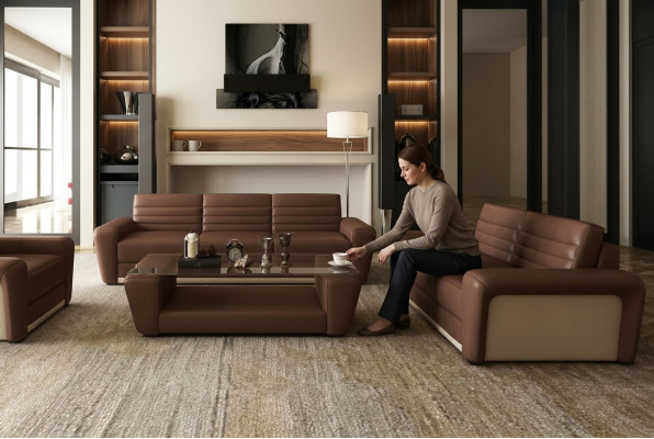Leren bank bank woonlandschap 3+2 zits ontwerp modern bankstel woonkamer