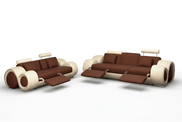 Sofaset Design Bankstel 3+2 Set Gestoffeerde Bank Lederen Woonkamersets
