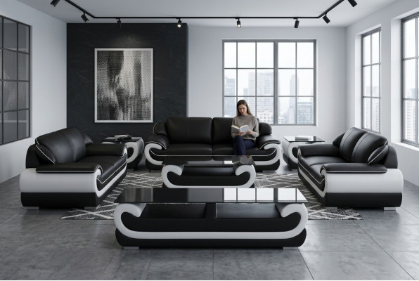 Leren bank bankstel woonlandschap 3+2 zits modern design bankstel 0615