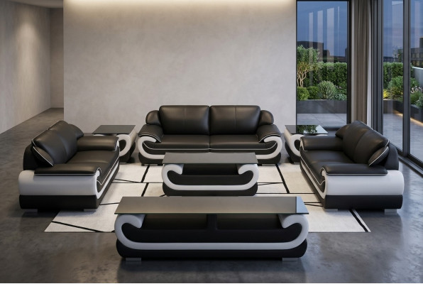 Leren bank bankstel woonlandschap 3+2 zits modern design bankstel 0615
