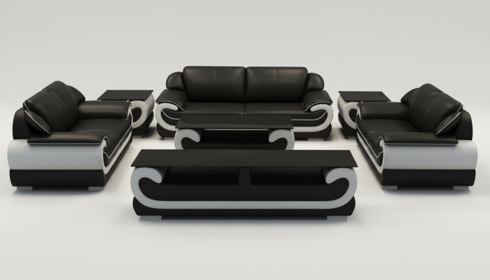 Leren bank bankstel woonlandschap 3+2 zits modern design bankstel 0615