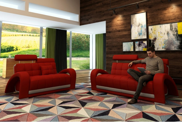 Leren bank bank woongebied 3+2 zits modern designbank 2232