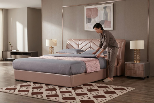 Modern luxe design bed XXL bedden stijl hotel dubbel leder 140 160