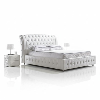 Modern XXL hotel ontwerp bedden luxe dubbel lederen Chesterfield.