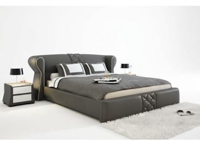Leder bekleding bed bedden hotel klassiek ontwerp dubbel huwelijks slaapkamer nieuw