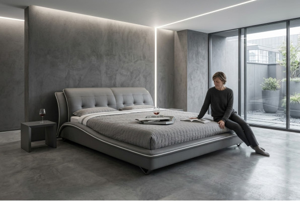 Modern ontwerp bed XXL bedden luxe stijl dubbel hotel leer