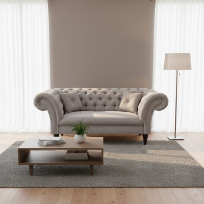 Chesterfield Design Bank Bank 2-zits gestoffeerde banken banken 2-delige set Nieuw