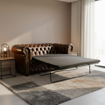 Chesterfield Sofa York 2-zits met slaapfunctie Bank Bekledingsbanken Banken Nieuw