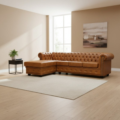 Chesterfield leren bank bank hoekbank lederen bankstel bekleding hoekbanken