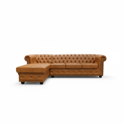 Chesterfield leren bank bank hoekbank lederen bankstel bekleding hoekbanken