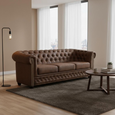 Chesterfield York Gobi 3-zits leren bank gestoffeerde banken bankstellen nieuw  Chesterfield York Gobi 3-zits leren bank gestoffeerde banken bankstellen nieuw