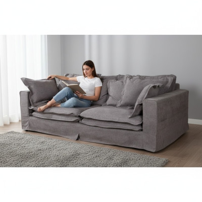 Moderne XXL gestoffeerde hoekbank banken gestoffeerde bank bank Grote textielbanken 240cm Nieuw