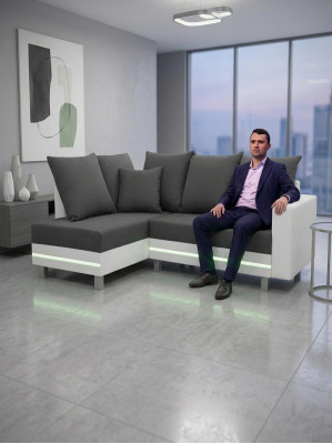 Ontwerp hoekbank bank L-vorm slaapfunctie bank zit hoekbanken textiel bekleding LED