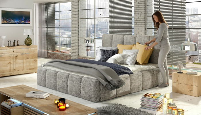 Modern XXL luxe design bed Bedden stijl hotel dubbel leer 140 160