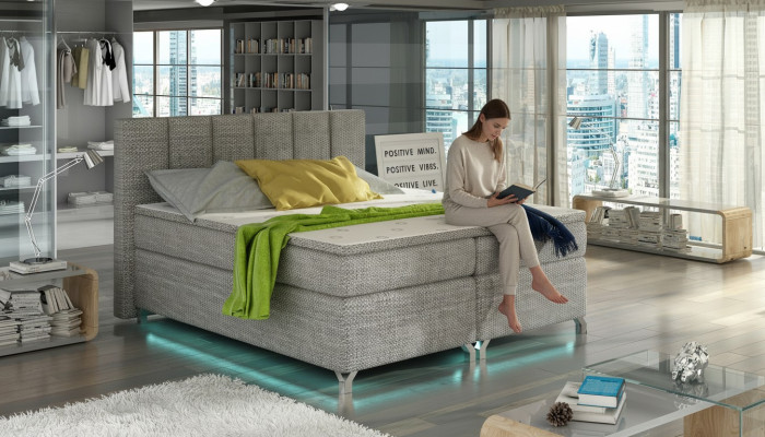 Boxspringbed 180x200cm Hotelbedden Leer Compleet Bedframe Topper