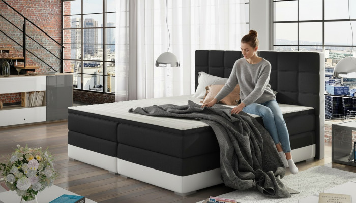 Leren bed Gestoffeerd bed Boxspring bedden Bedlade 180x200cm Matras