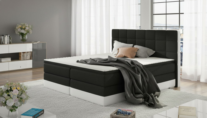 Leren bed Gestoffeerd bed Boxspring bedden Bedlade 180x200cm Matras