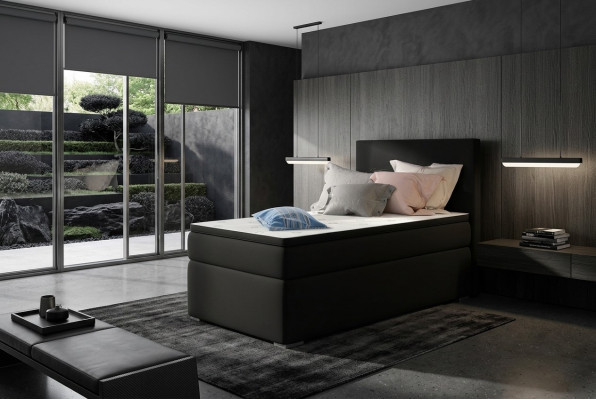 Boxspring Bed Hotel Bedden 90x200cm Leer Compleet Bedframe Topper