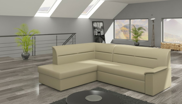 Ontwerp hoekbank Elano L-vorm slaapfunctie bank leder textiel sofa's