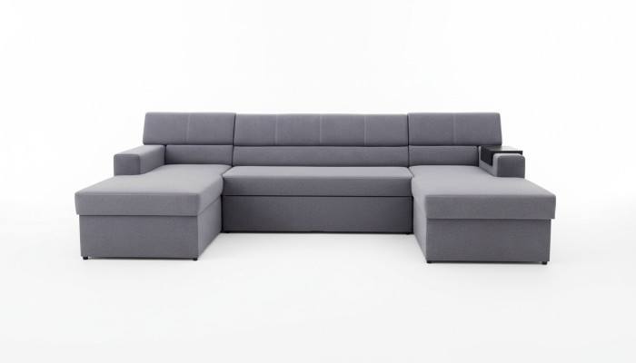 Ontwerp hoekbank Markos U-vorm slaapfunctie bank high-end lederen textiel