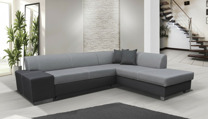 Moderne Design hoekbank Porto bedfunctie bankstel textiel banken slaapbank