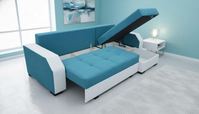 Design hoekbank, slaapfunctie, bank, leer, textiel, gestoffeerde banken, banken, bank Aris