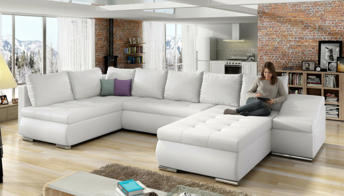 XXL grote woonlandschap bankstel bekleding hoekbank sofa banken banken textiel garnituur