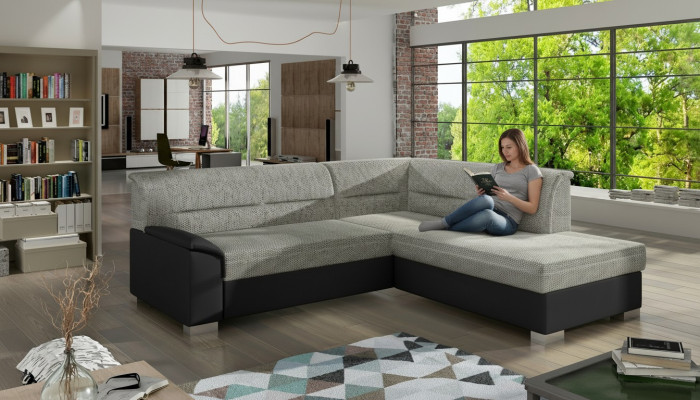 Ontwerp hoekslaapbank slaapbank bedfunctie bank leer textiel stoffering nieuw 8349