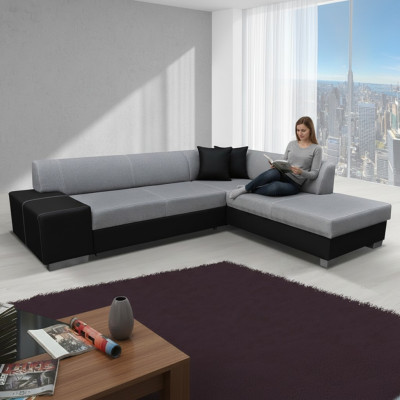 Ontwerp hoekbank slaapbank bedfunctie bank leer textiel bekleding sofa's nieuw 8984
