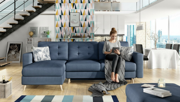 Ontwerp hoekslaapbank met slaapfunctie bank textiel lederen bekleding banken nieuw