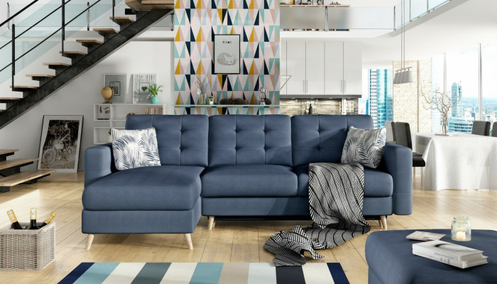 Ontwerp hoekslaapbank met slaapfunctie bank textiel lederen bekleding banken nieuw