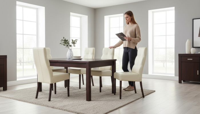 Eetkamertafel + 6 stoelen set stoel set eetgroepen tafels.