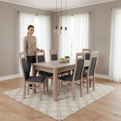 Eettafelset Tafel + 6x stoelen Stoel Eetkamerset Tafel Hout