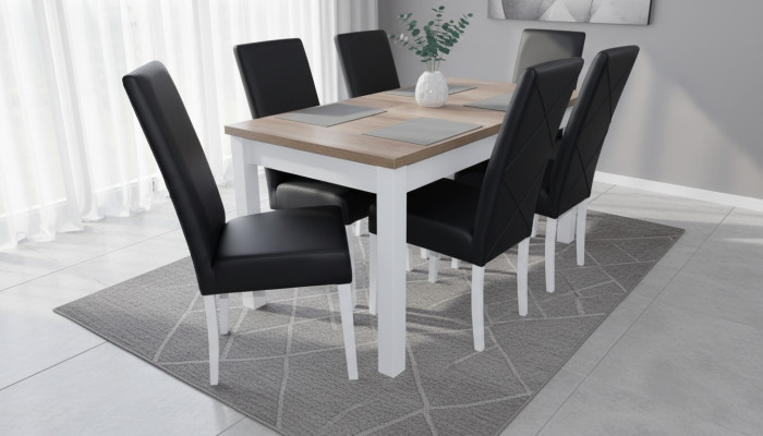 Moderne eetkamer lederen tafelstoelset compleet set 7-delige set