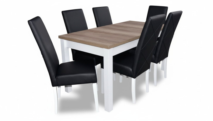 Moderne eetkamer lederen tafelstoelset compleet set 7-delige set