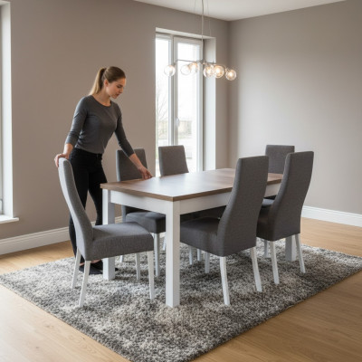 Ontwerp tafel + 6 stoelen eetkamer set stoel set eetkamer tafels