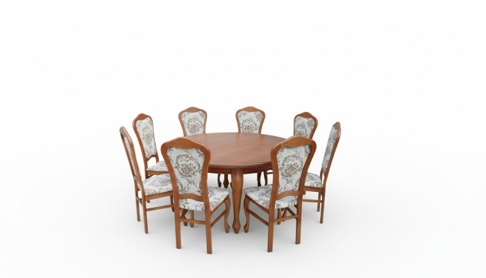Eettafel set Tafel + 8x Stoelen Stoel Eetkamer set Rond Ronde