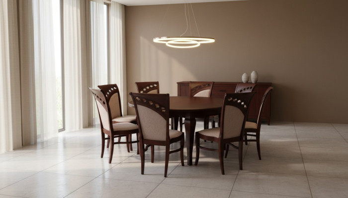 Ronde vergadertafel 8 stoelen Tafel Ronde tafel Houten tafel Rond
