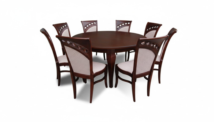 Ronde vergadertafel 8 stoelen Tafel Ronde tafel Houten tafel Rond
