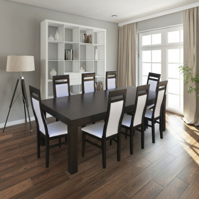 XXL vergadertafel met 8 stoelen, houten tafel met gestoffeerde set, vergadertafels.