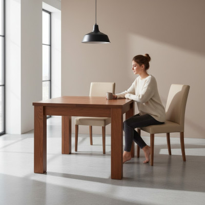 Vierkante tafel Keukentafels Ontwerp Houten eettafel Eetkamer