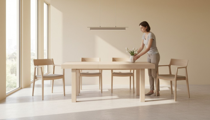 Uittrekbare design houten tafel decor tafel eetkamer woonkamer houten tafels massief.