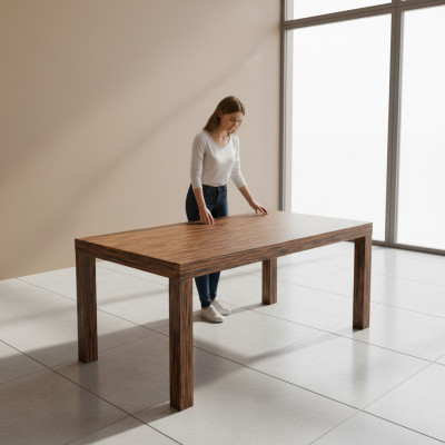 Uittrekbare design decor houten tafel eettafel woonkamer houten tafels massief