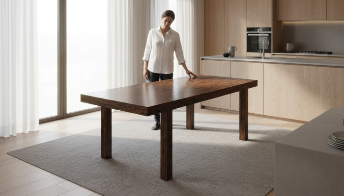 Uittrekbare decoratieve ontwerp houten tafel tafel eetkamer woonkamer houten tafels massief