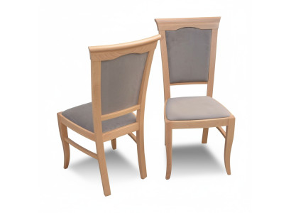 Luxe design gestoffeerde stoel stoelen zitting leunen kantoor eetkamer massief hout.