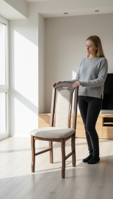 Luxe Design gestoffeerde stoel Stoelen Zit Leun Bureau Kantoor Eetkamer Massief